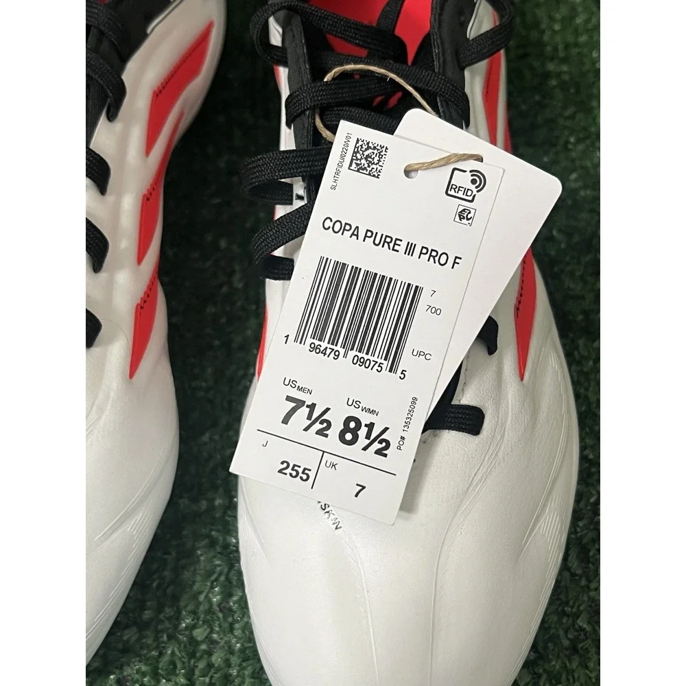 Adidas Copa Pure 3 Pro FG White Soccer Cleats Mens Size 7.5 Women's 8.5 ID9042